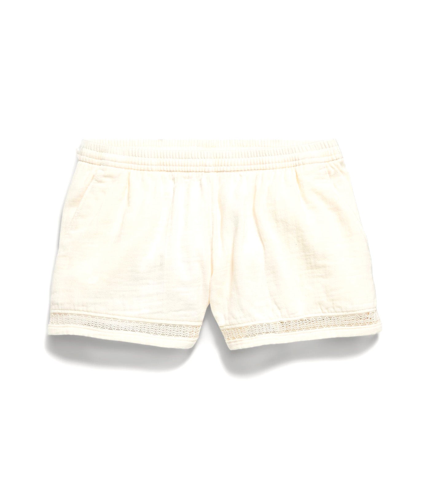 Double-Weave Crochet-Trim Shorts for Girls