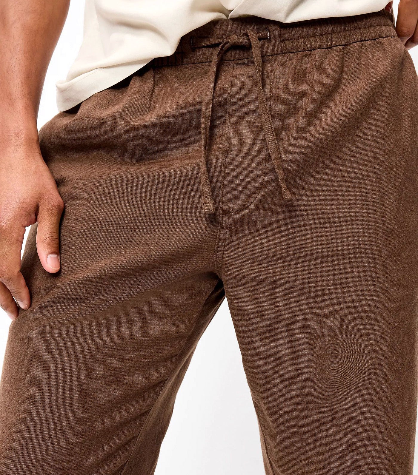 Old Navy 90's Straight-Fit Linen-Blend Pants Dark Walnut