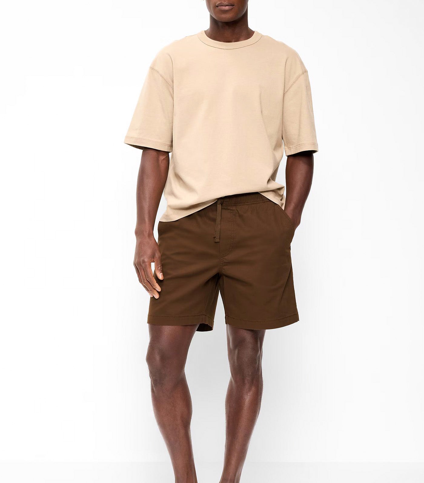 Old Navy Twill Jogger Shorts - 7in Inseam Dark Walnut