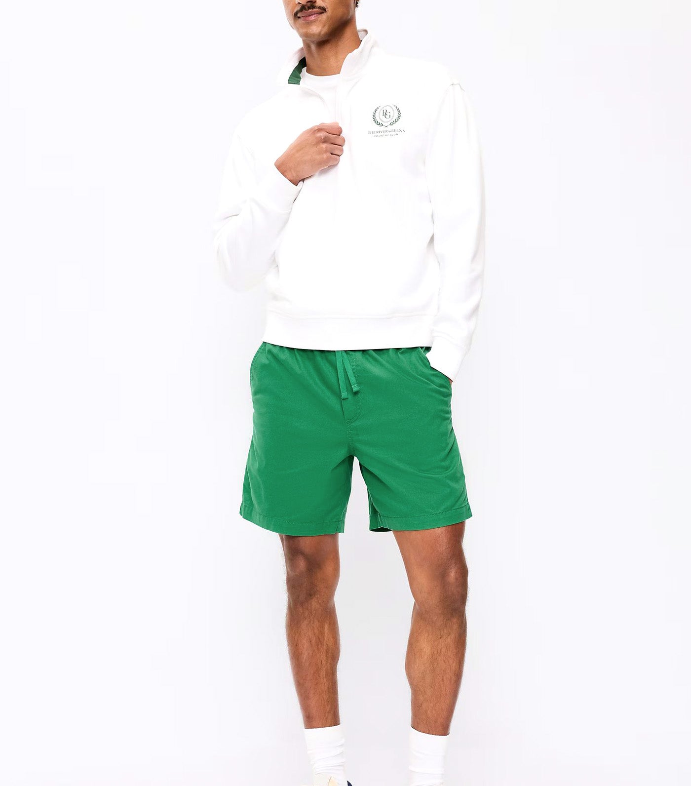 Old Navy Twill Jogger Shorts - 7in Inseam Emerald Pigment