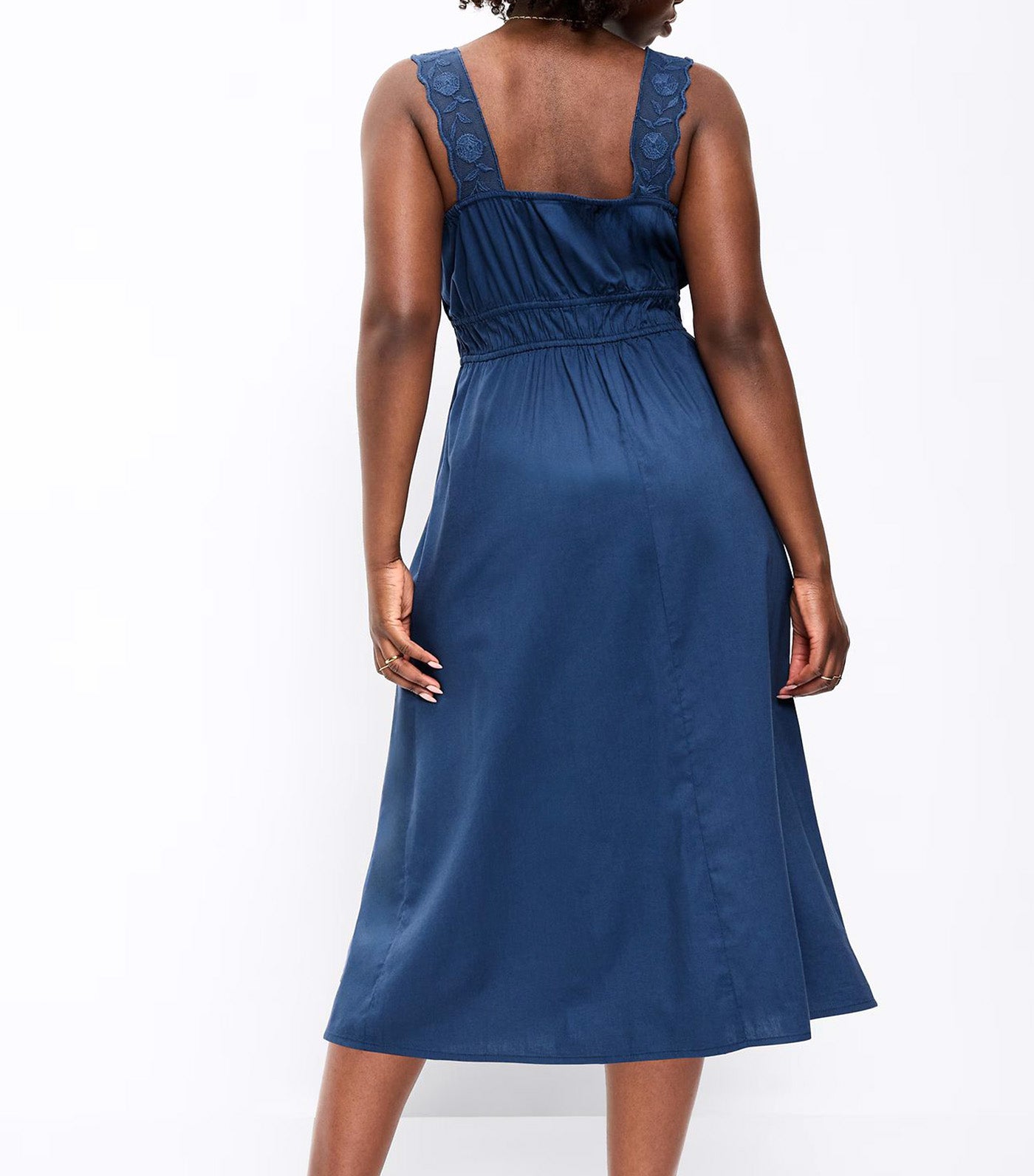 Fit & Flare Smocked-Waist Midi Dress