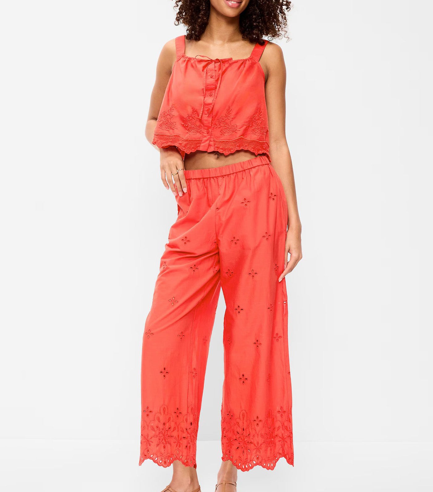 High-Waisted Cut Out Wide-Leg Pants