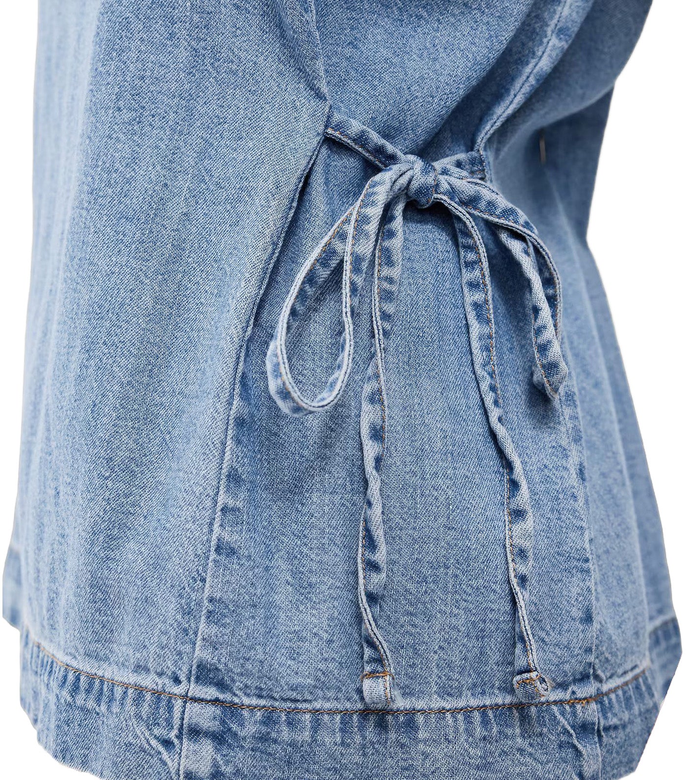 Side-Tie Tank Top Medium Wash