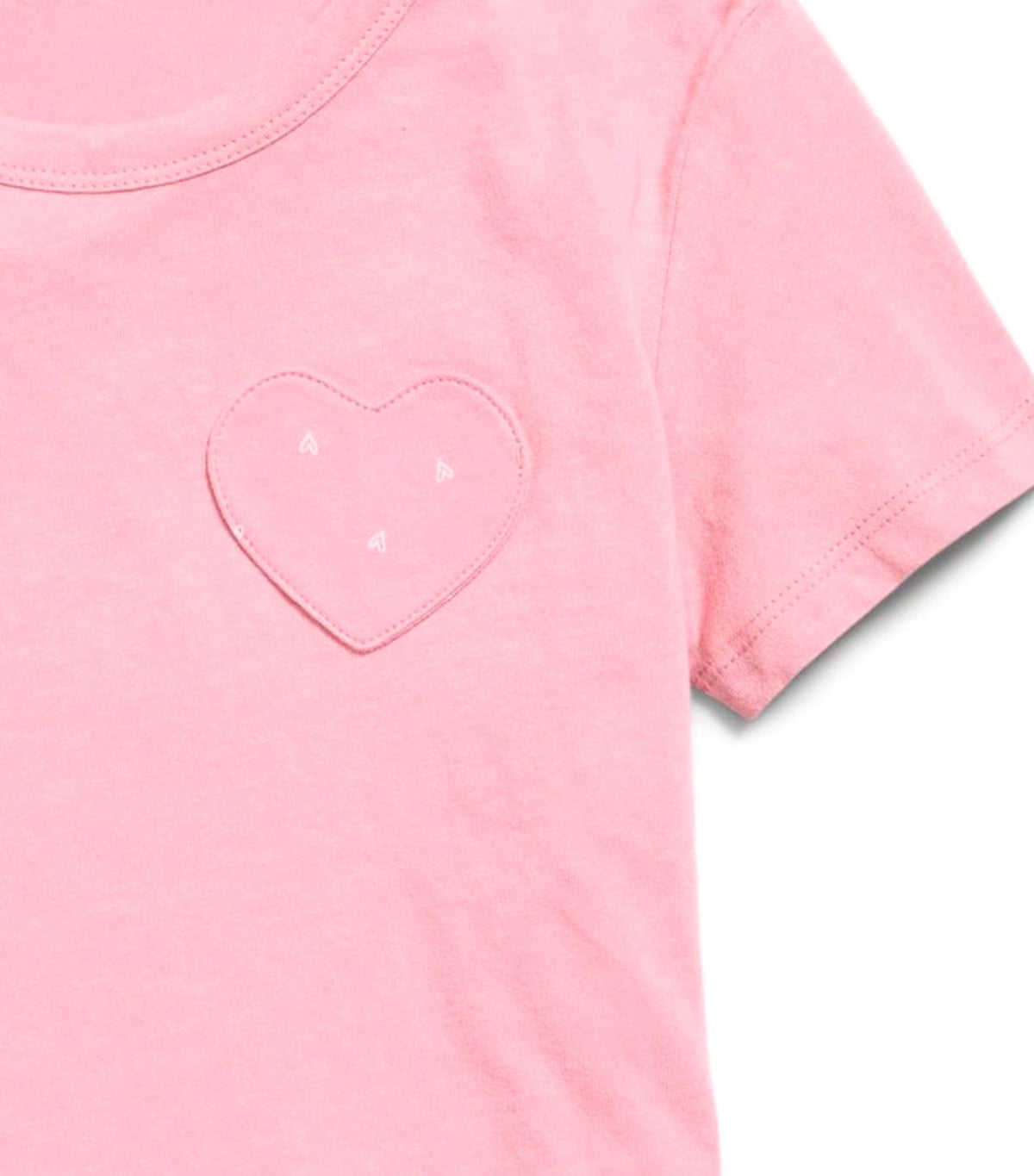 Softest Short-Sleeve Heart-Pocket T-Shirt for Girls Pressed Flower