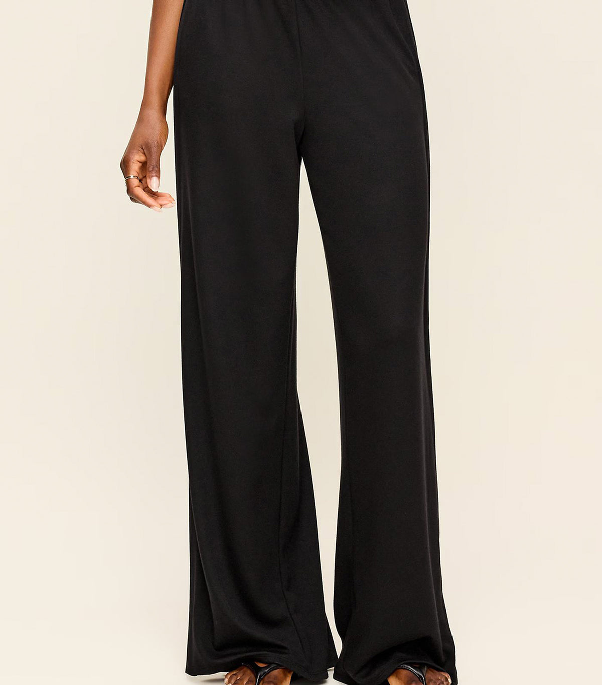 High-Waisted Bounce Lite Drapey Wide-Leg Pleated Pants Black Jack