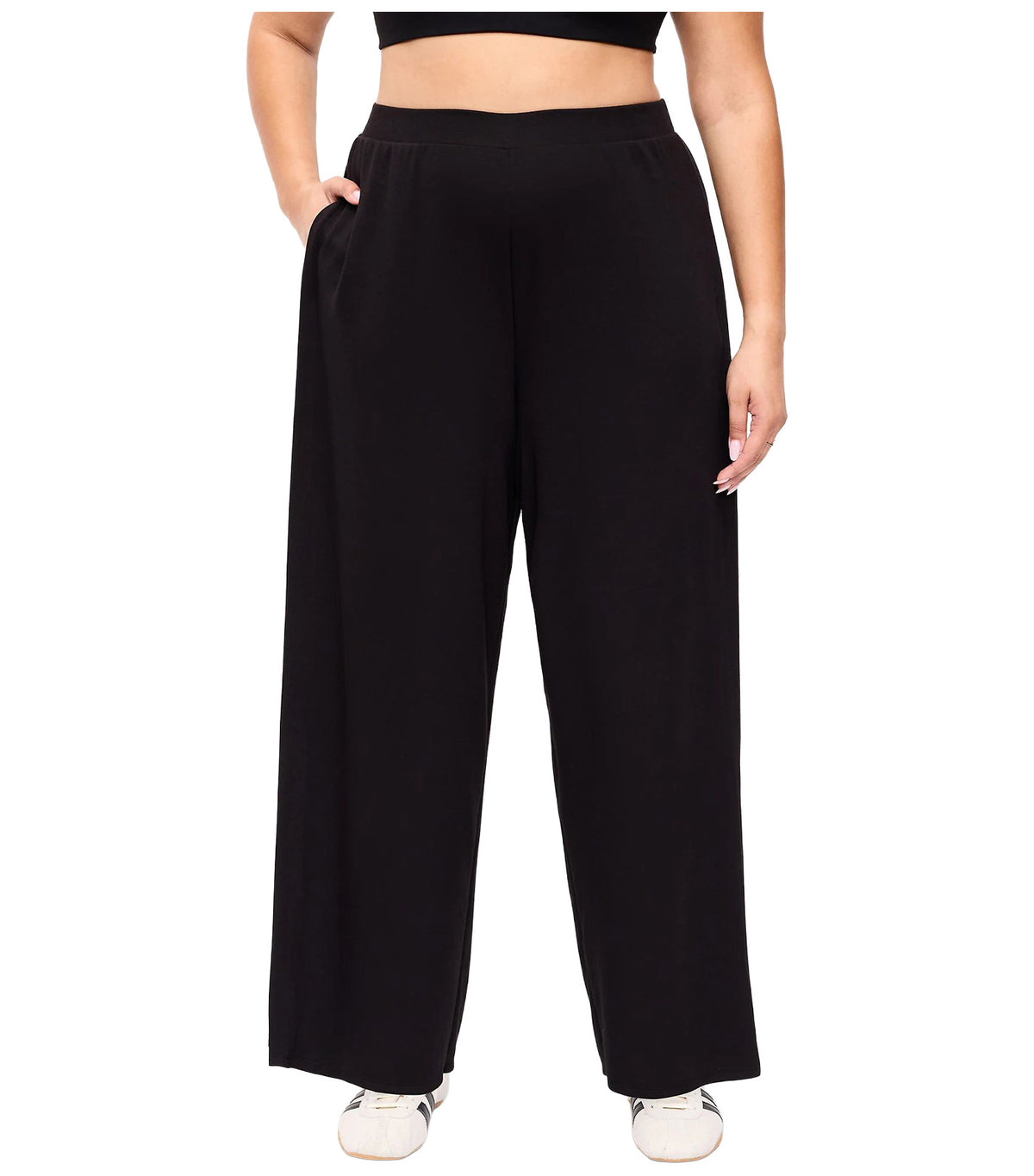 High-Waisted Bounce Lite Drapey Wide-Leg Pleated Pants Black Jack
