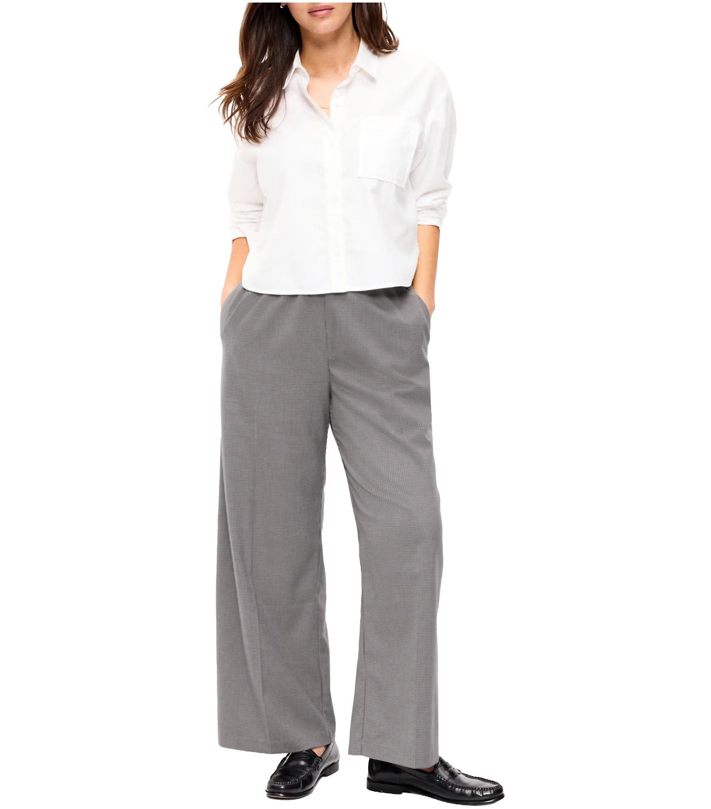 High-Waisted Billie Wide-Leg Trouser Chrome Gray