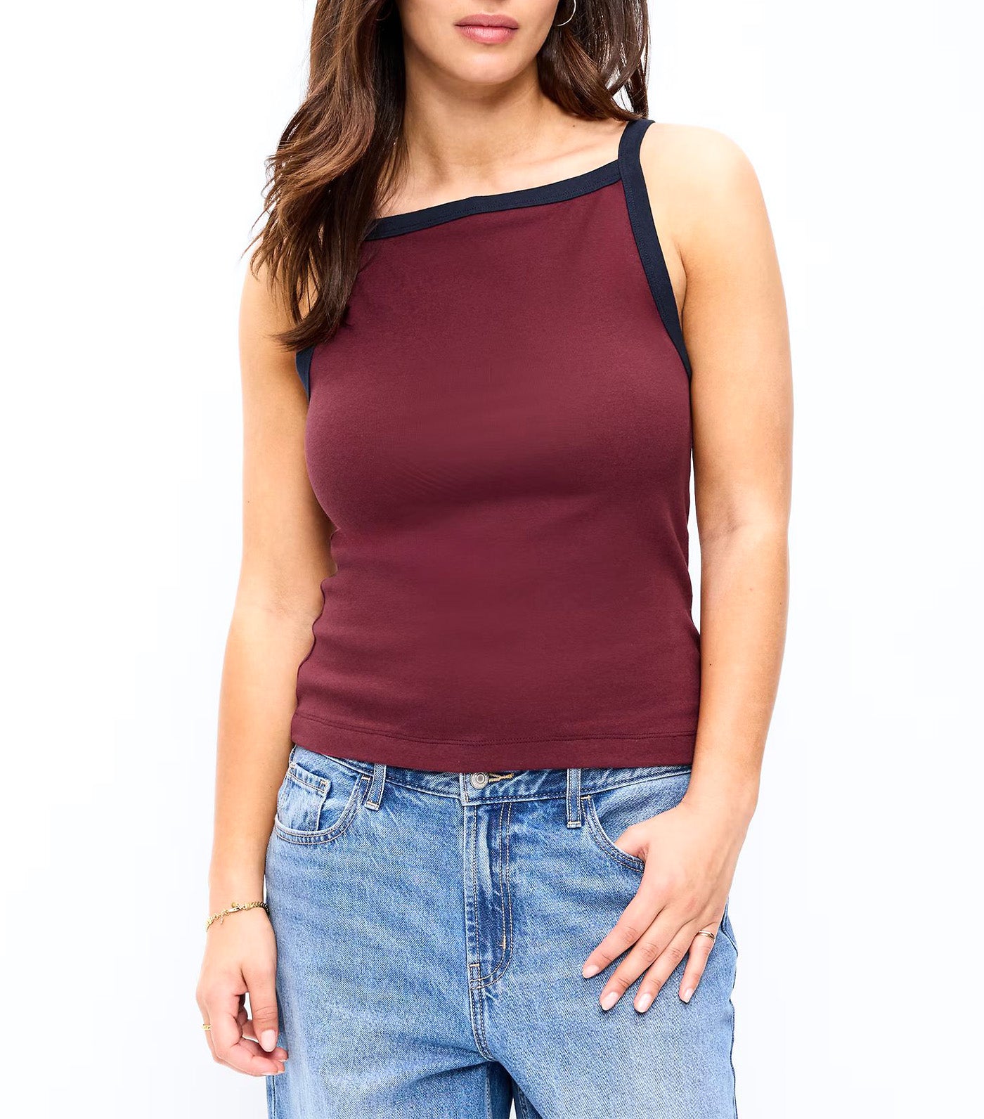 Snug Apron-Neck Tank Top