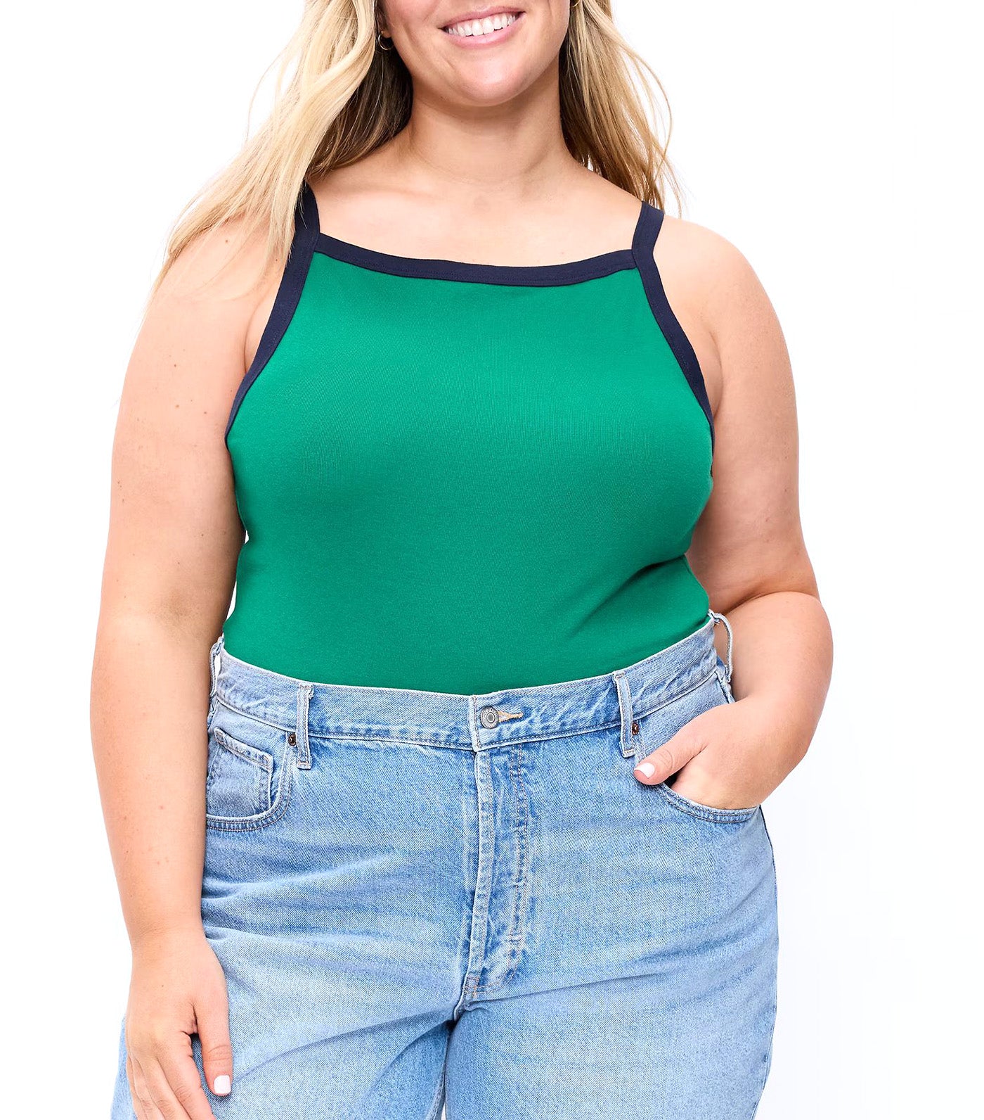 Snug Apron-Neck Tank Top