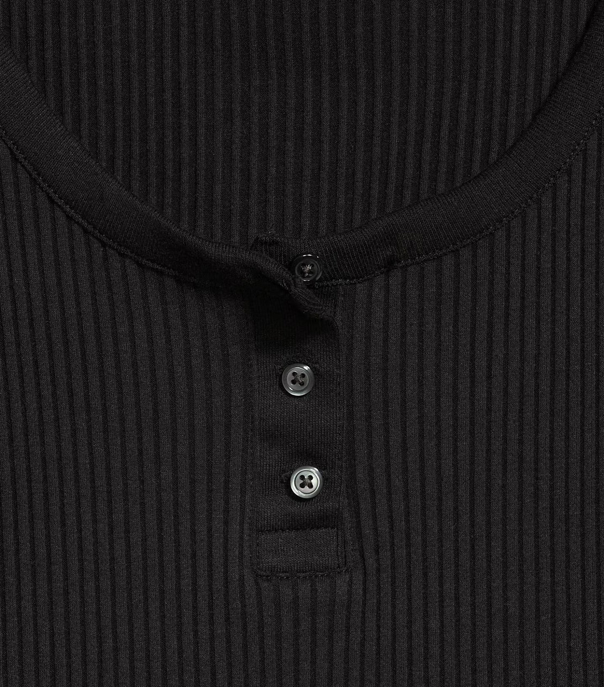 Scoop-Neck Fitted Henley Top Black Jack 2