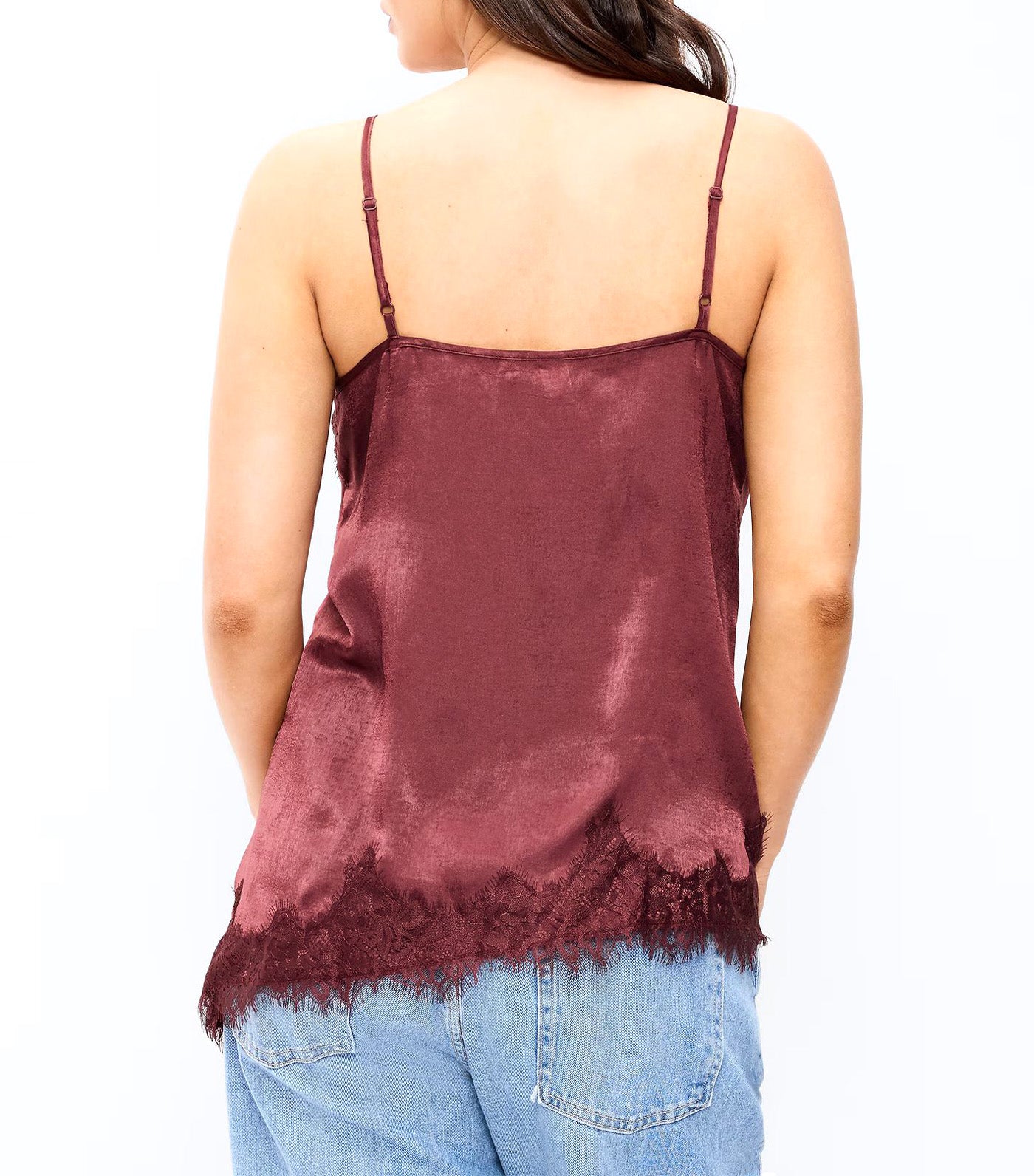 Asymmetrical Lace-Trim Cami Top