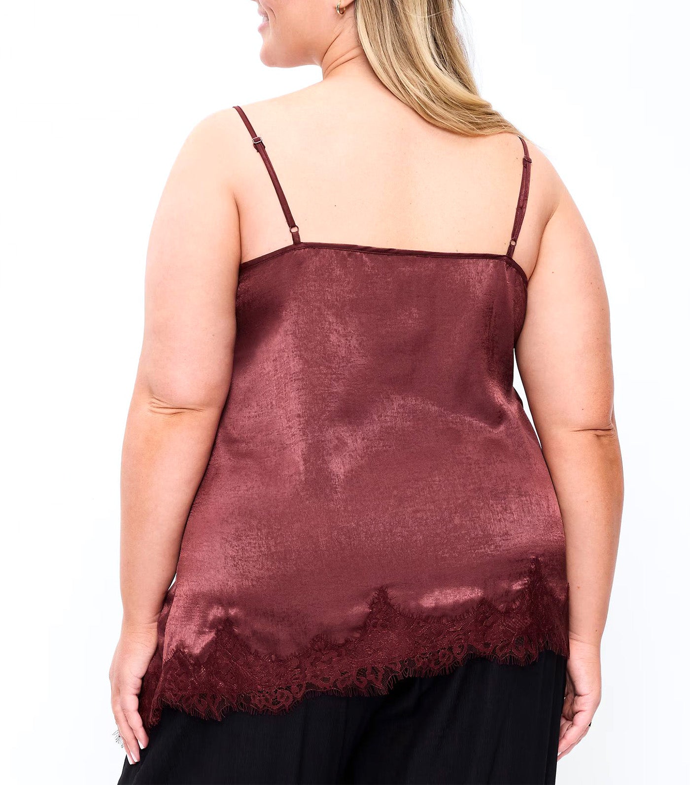 Asymmetrical Lace-Trim Cami Top