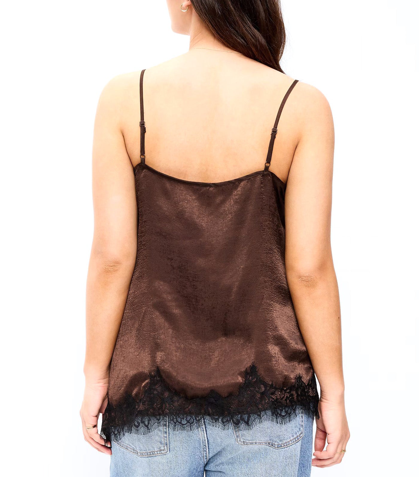 Asymmetrical Lace-Trim Cami Top