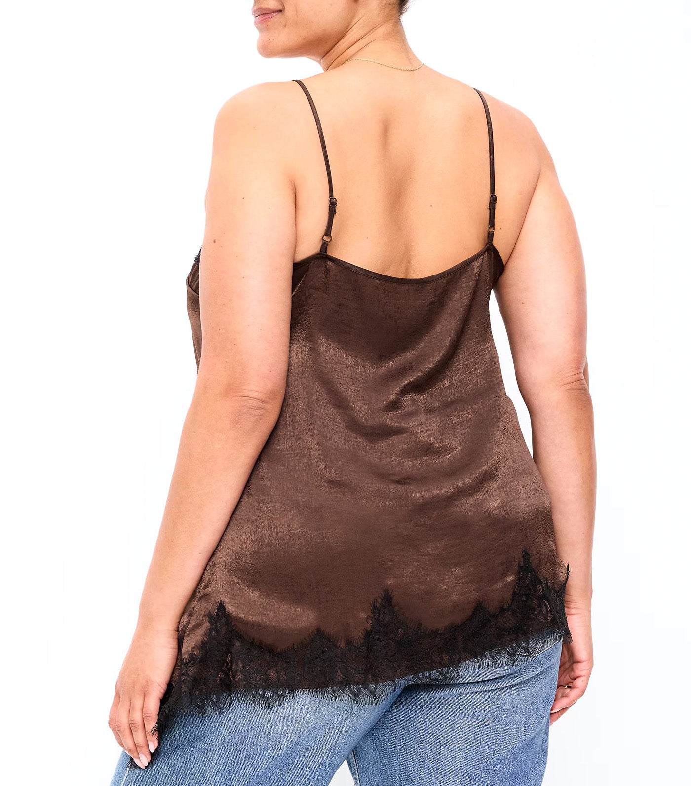 Asymmetrical Lace-Trim Cami Top