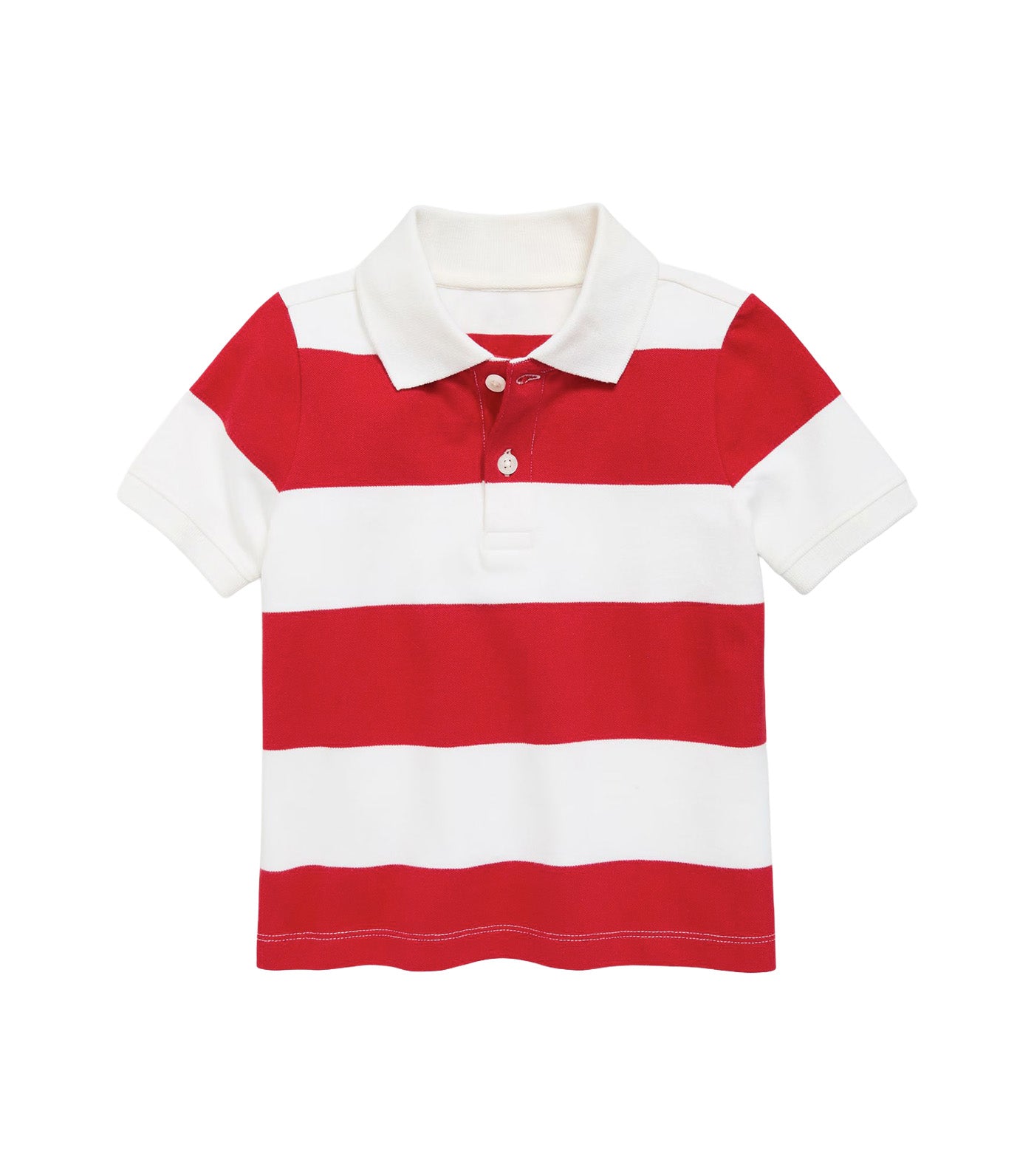 Old Navy Kids Short-Sleeve Pique Polo Shirt for Toddler Boys Red Stripe