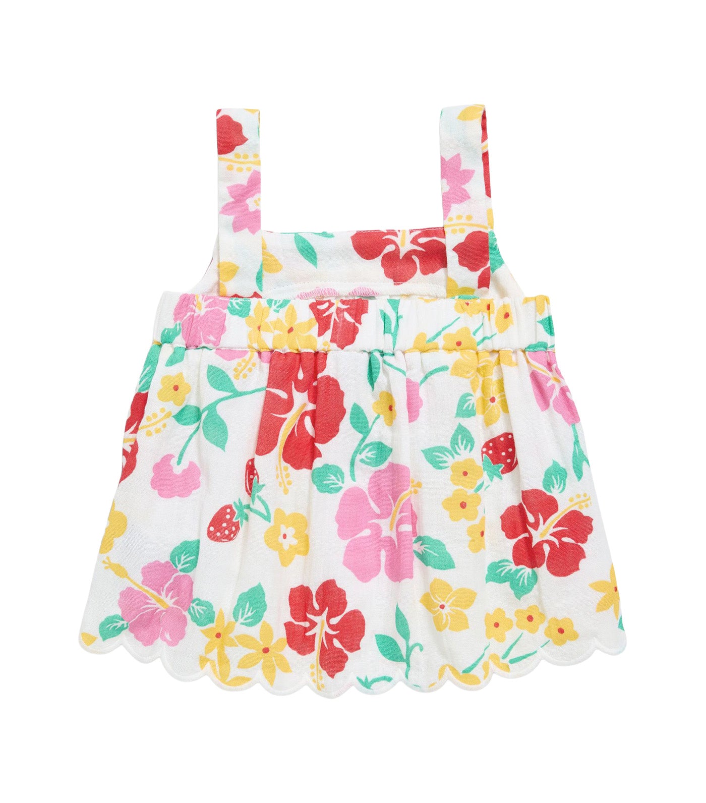 Sleeveless Double-Weave Scalloped-Hem Top for Toddler Girls Multi Floral