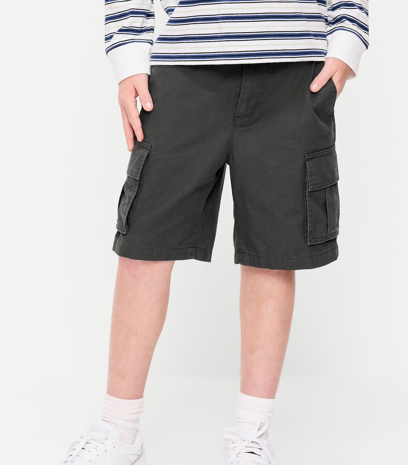 Knee Length Baggy Ripstop Cargo Shorts for Boys