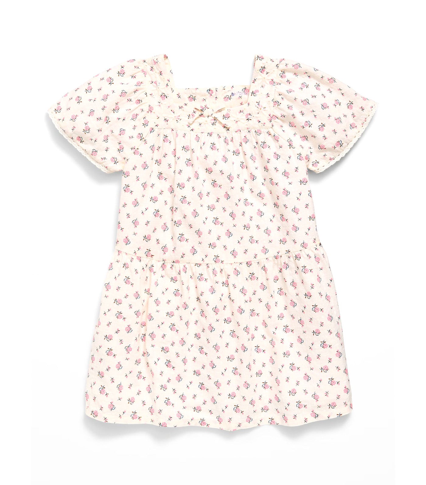 Printed Short-Sleeve Dress for Toddler Girls White Ditsy Floral