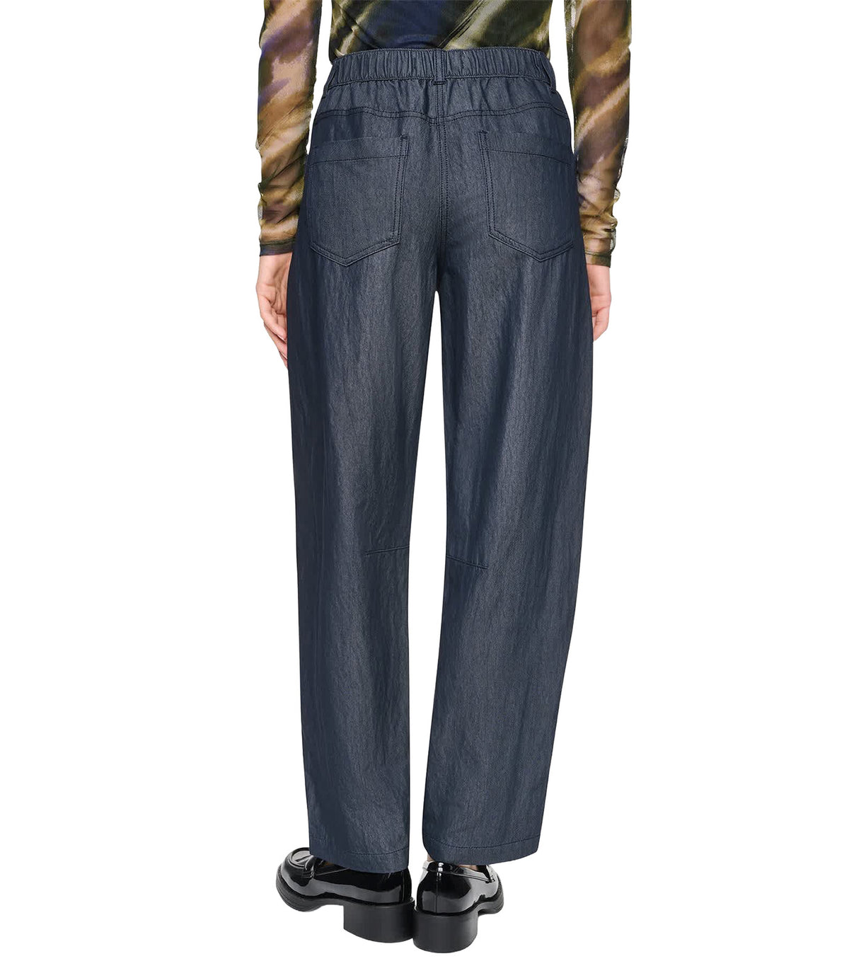 Washed Indigo Sanded Twill Wide-Leg Pant Dark Indigo