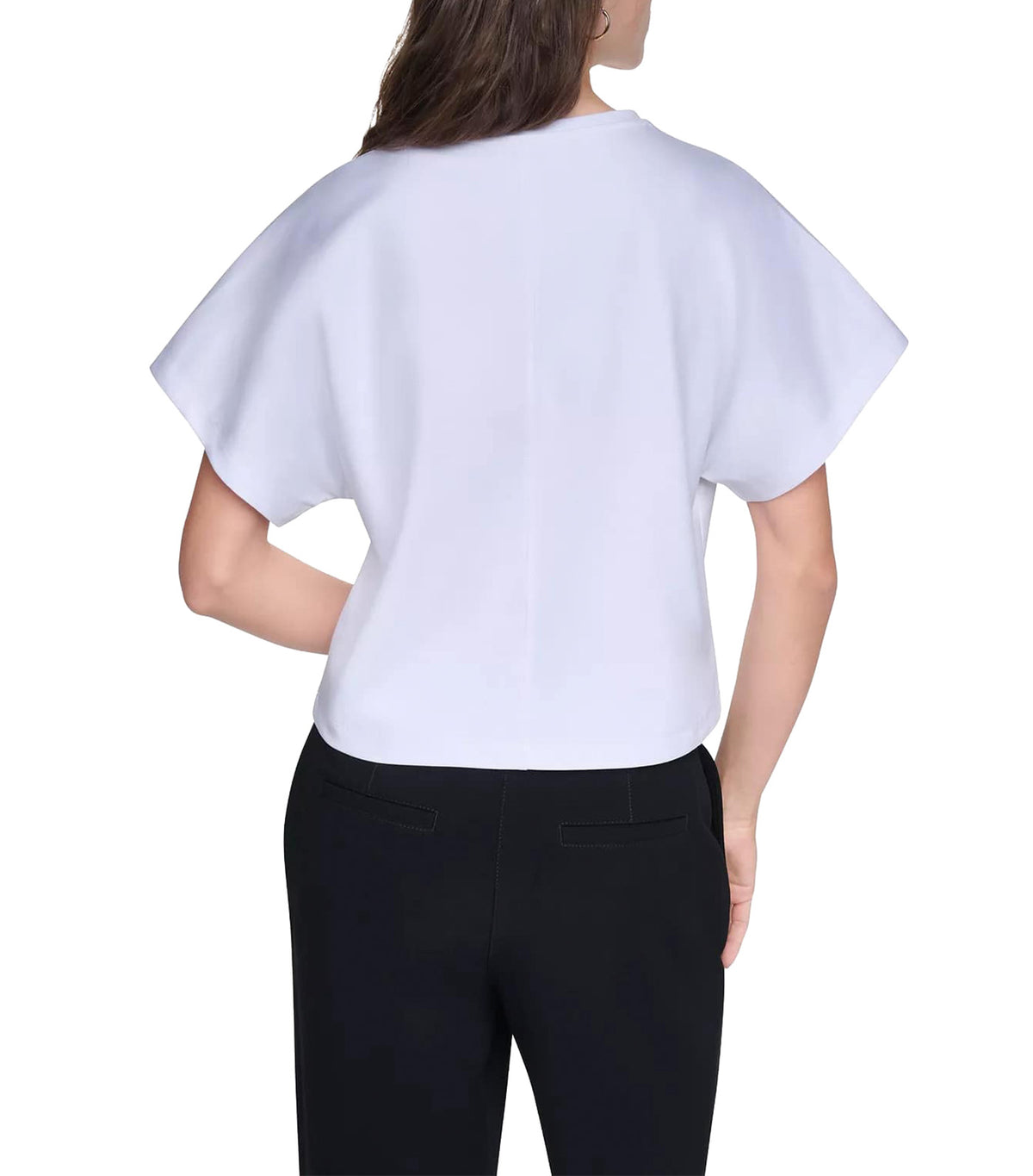Dolman Sleeve Zip Pocket Shirt White