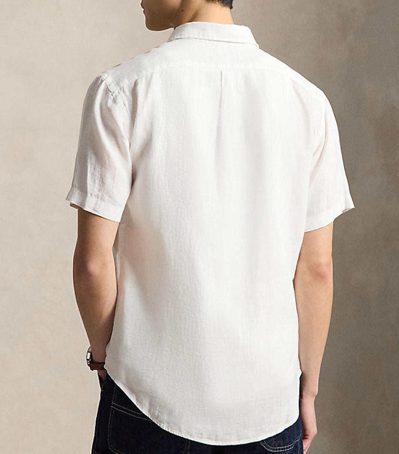 Men's Custom Fit Linen Shirt White
