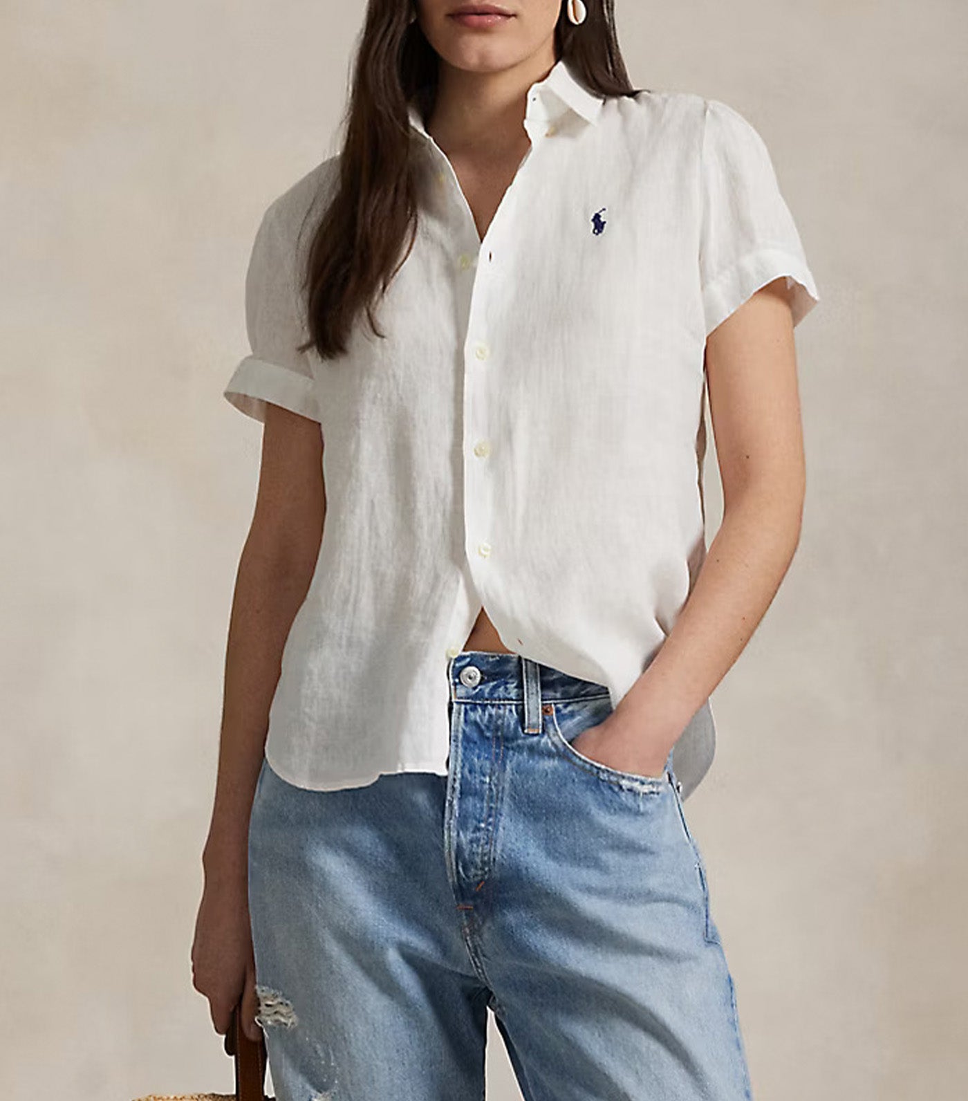 Women's Linen Short-Sleeve Shirt