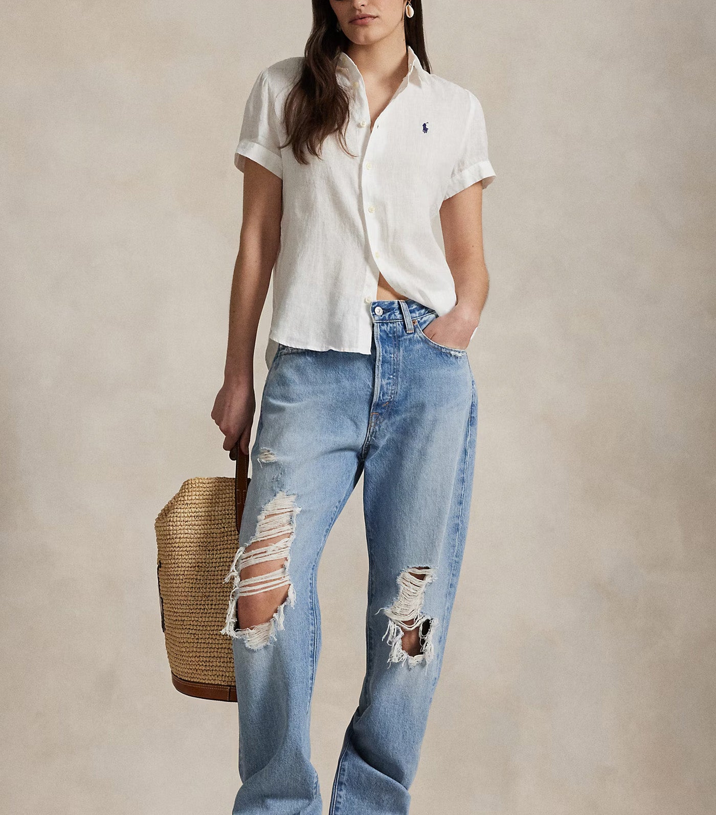 Women's Linen Short-Sleeve Shirt