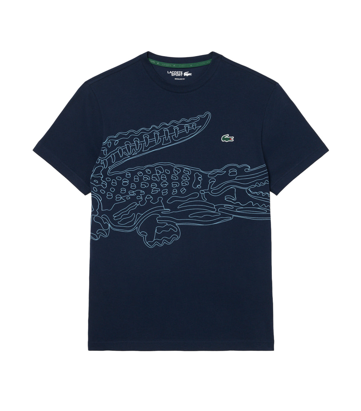 Ultra Dry Crocodile Print Sport T-Shirt Navy Blue/Aral