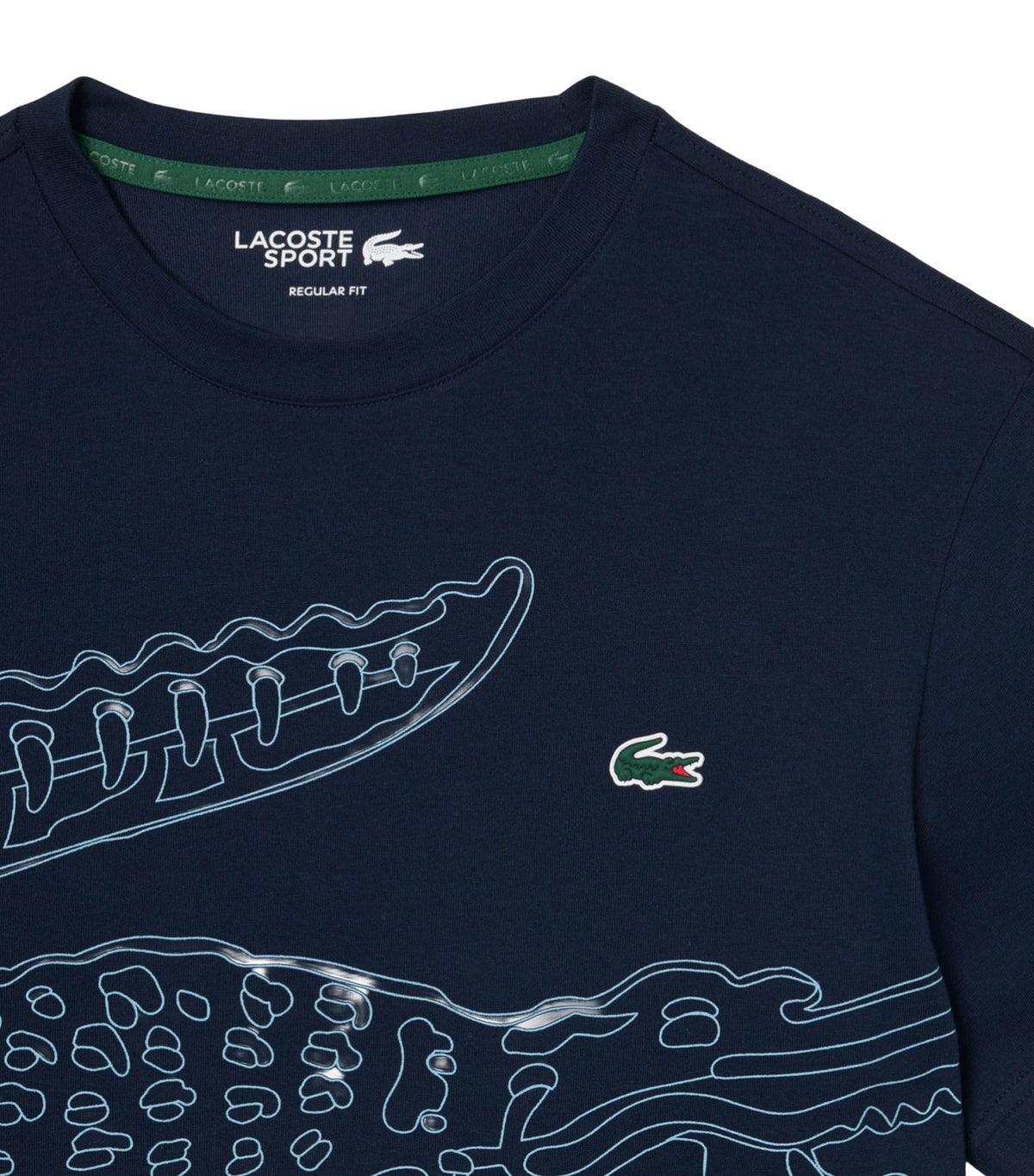 Ultra Dry Crocodile Print Sport T-Shirt Navy Blue/Aral