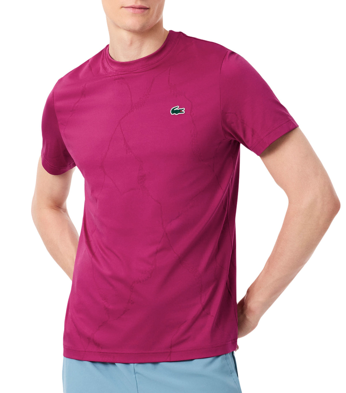 Ultra Dry Crocodile Jacquard Tennis T-Shirt Rubine Red