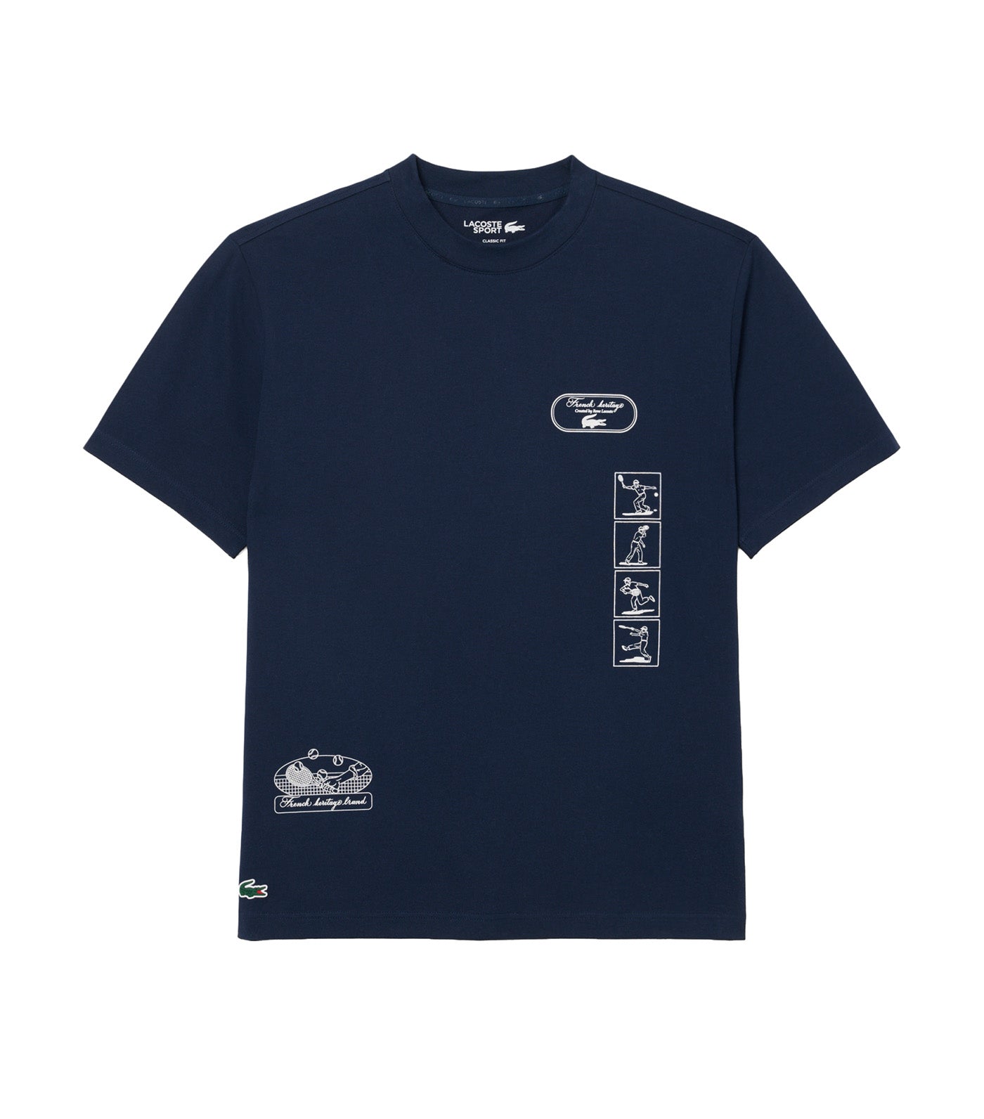 Ultra Dry Tennis Heritage Print T-shirt Navy Blue