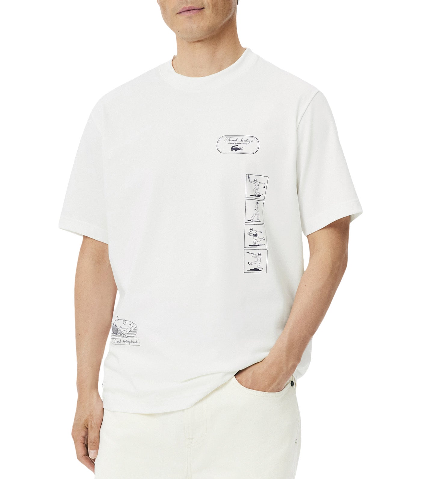 Ultra Dry Tennis Heritage Print T-Shirt Flour