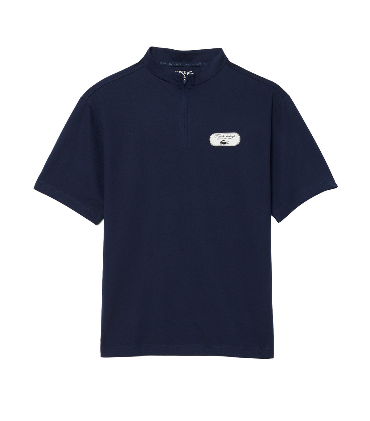 Quarter Zip Tennis Heritage T-Shirt Navy Blue