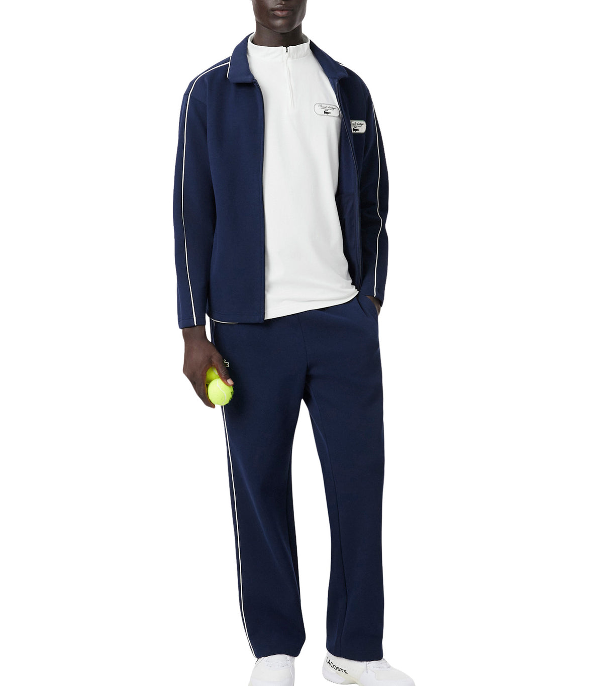 Quarter Zip Tennis Heritage T-Shirt Flour