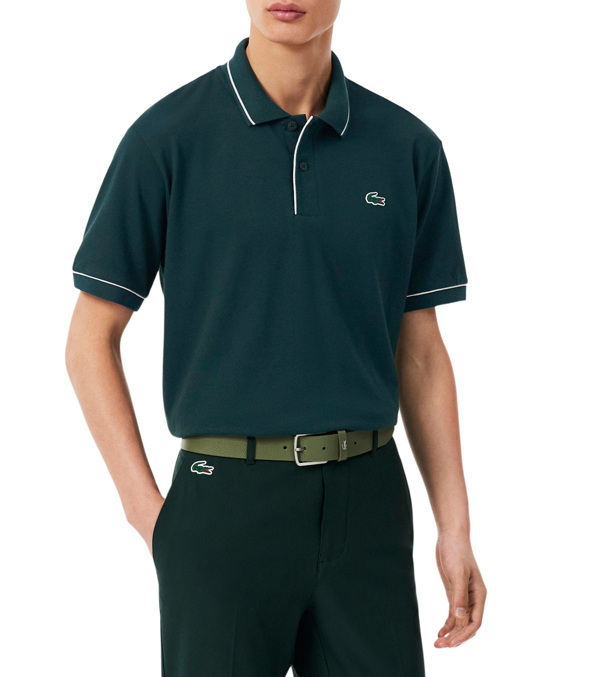 Heat Regulating Mini Piqué Golf Polo Shirt Forest Green