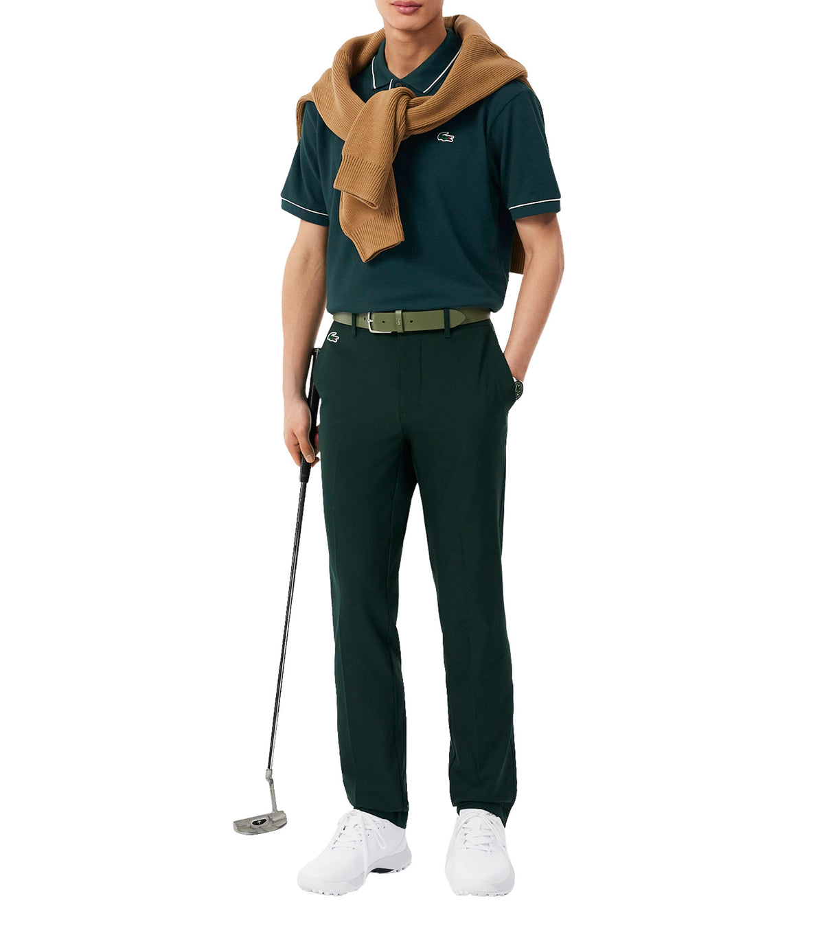 Heat Regulating Mini Piqué Golf Polo Shirt Forest Green