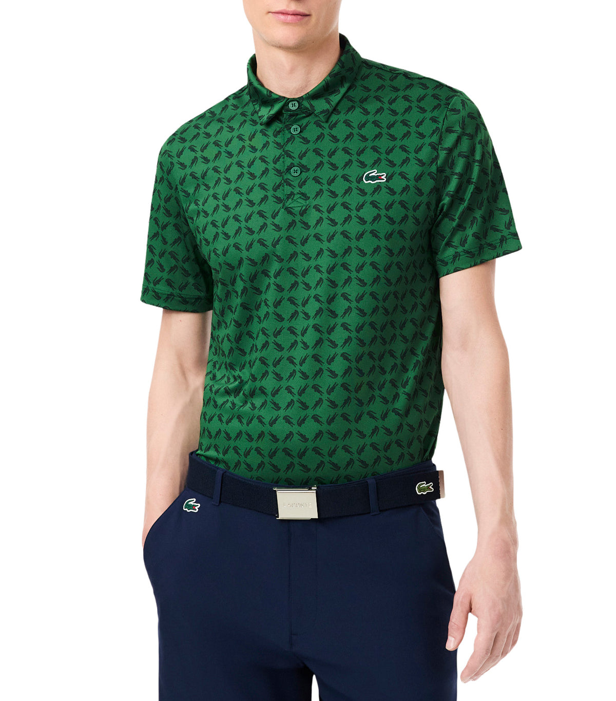 Regular Fit Printed Golf Polo Shirt Fairway/Sinople