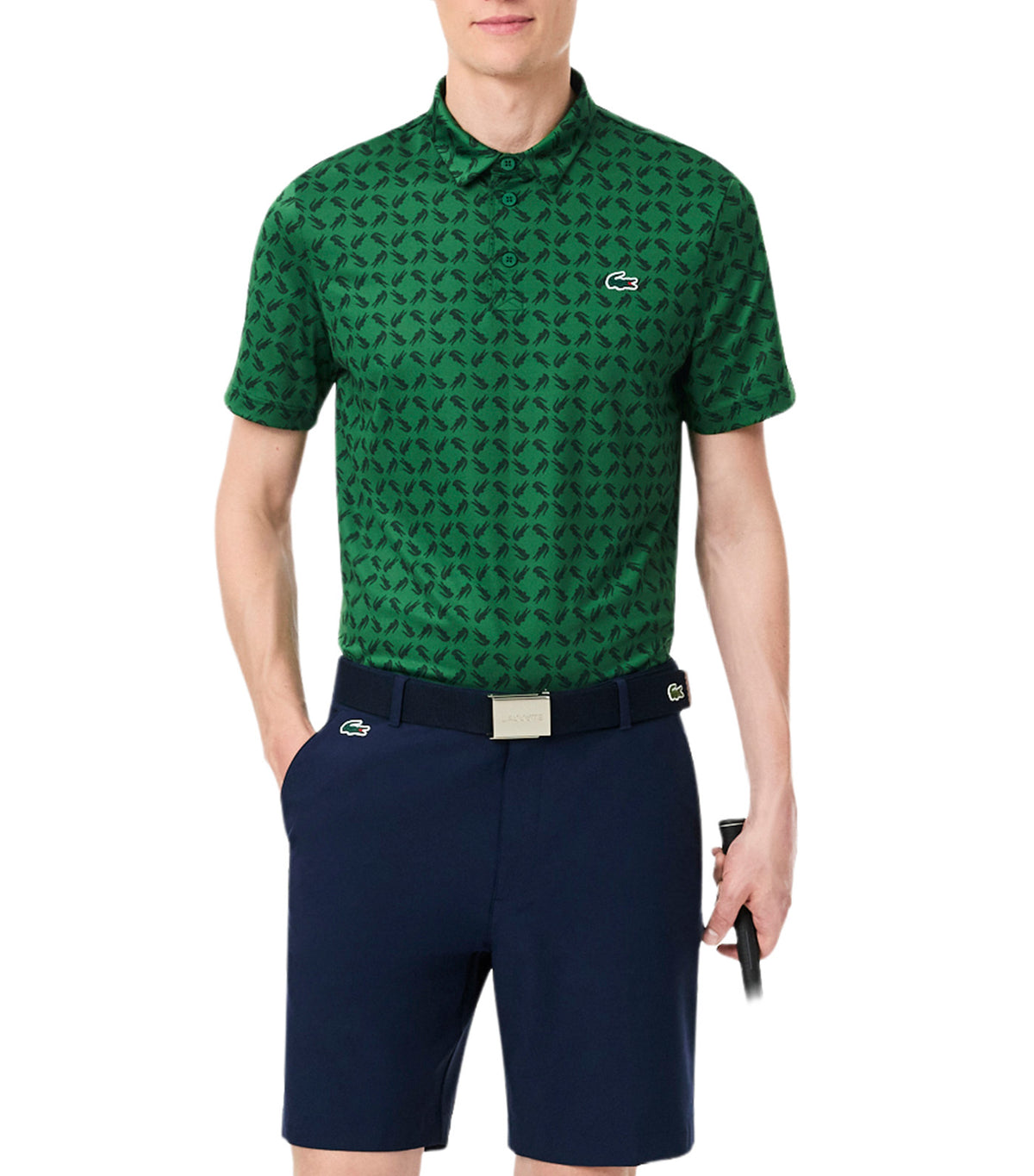 Regular Fit Printed Golf Polo Shirt Fairway/Sinople