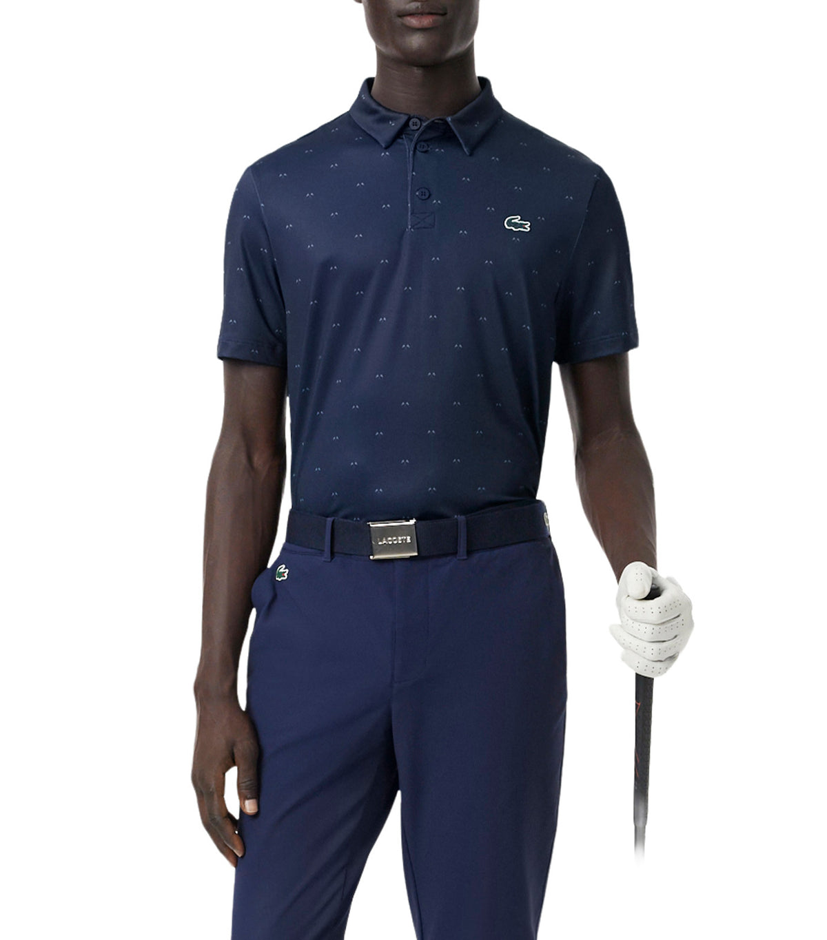 Regular Fit Printed Golf Polo Shirt Navy Blue/Aral