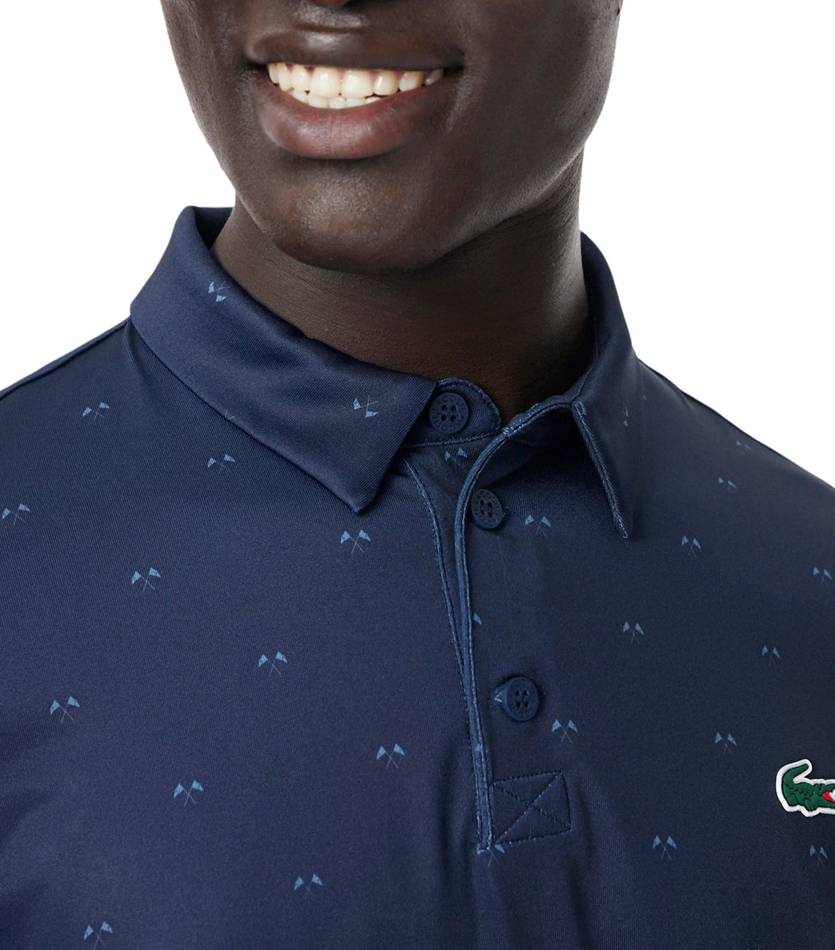 Regular Fit Printed Golf Polo Shirt Navy Blue/Aral