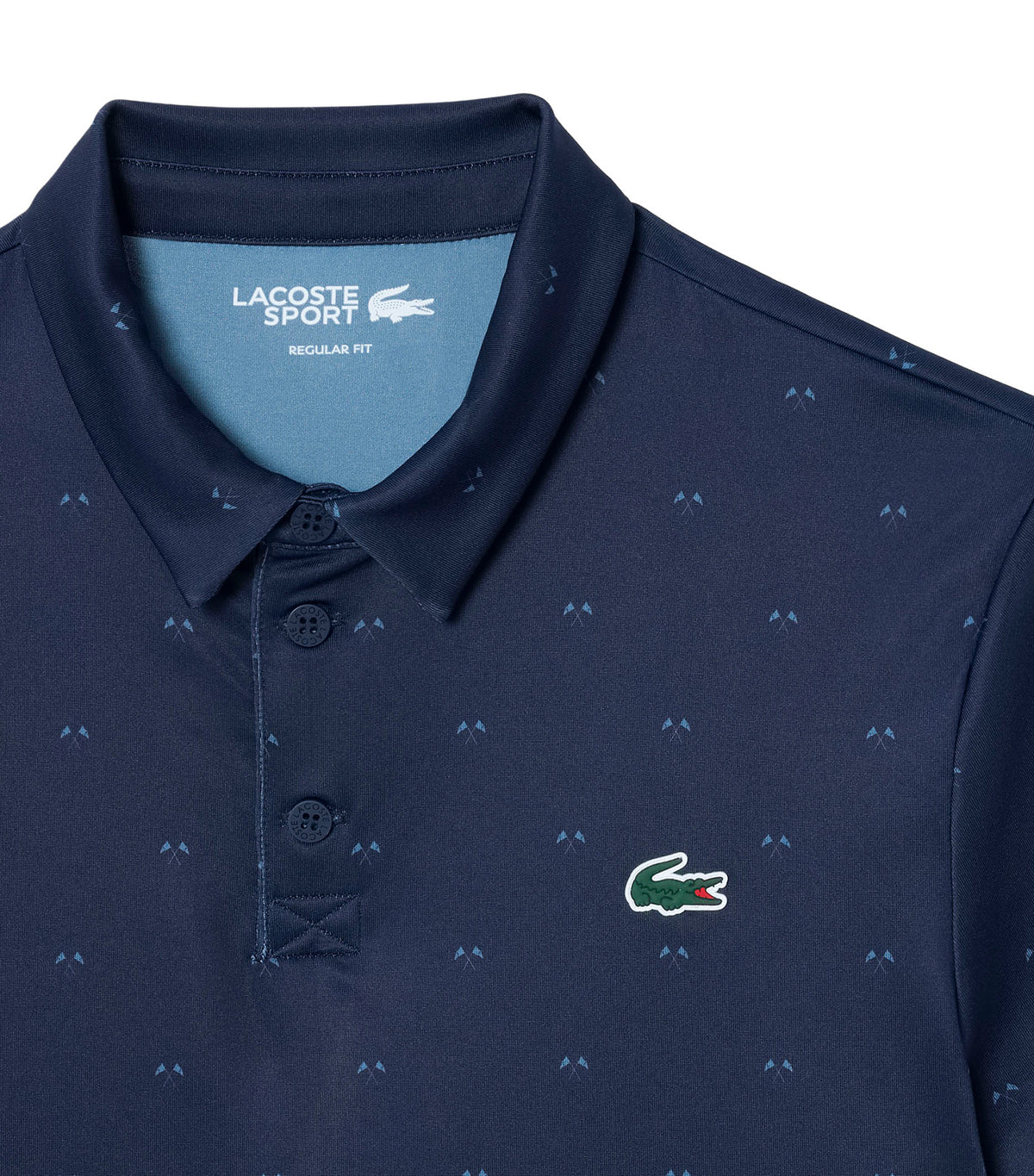 Regular Fit Printed Golf Polo Shirt Navy Blue/Aral
