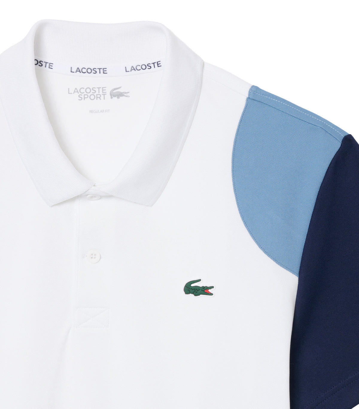 Ultra Dry Color-Block Sport Polo Shirt White/Aral/Navy Blue