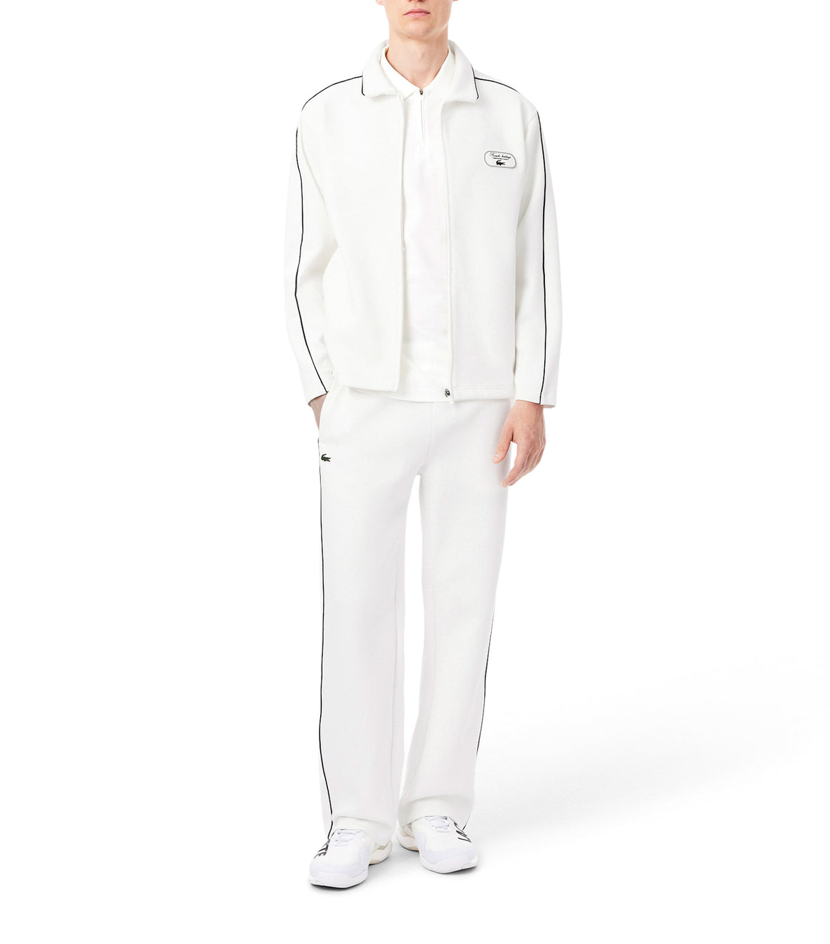 Ultra Dry Badge Accent Tennis Heritage Polo Shirt Flour/Navy Blue