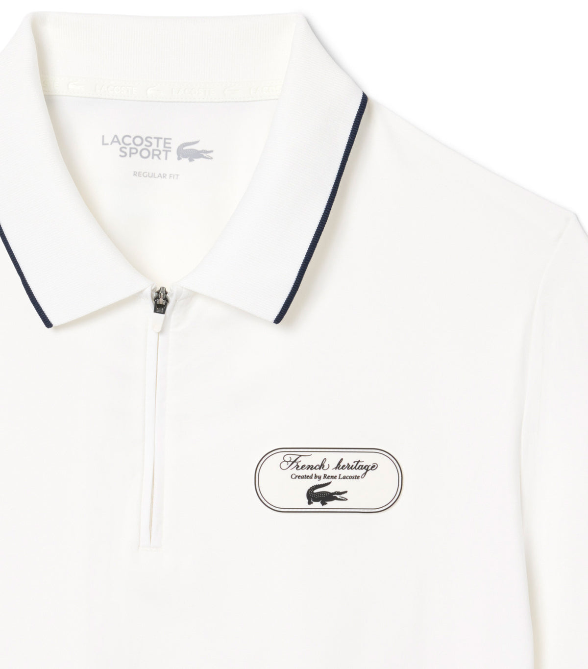 Ultra Dry Badge Accent Tennis Heritage Polo Shirt Flour/Navy Blue