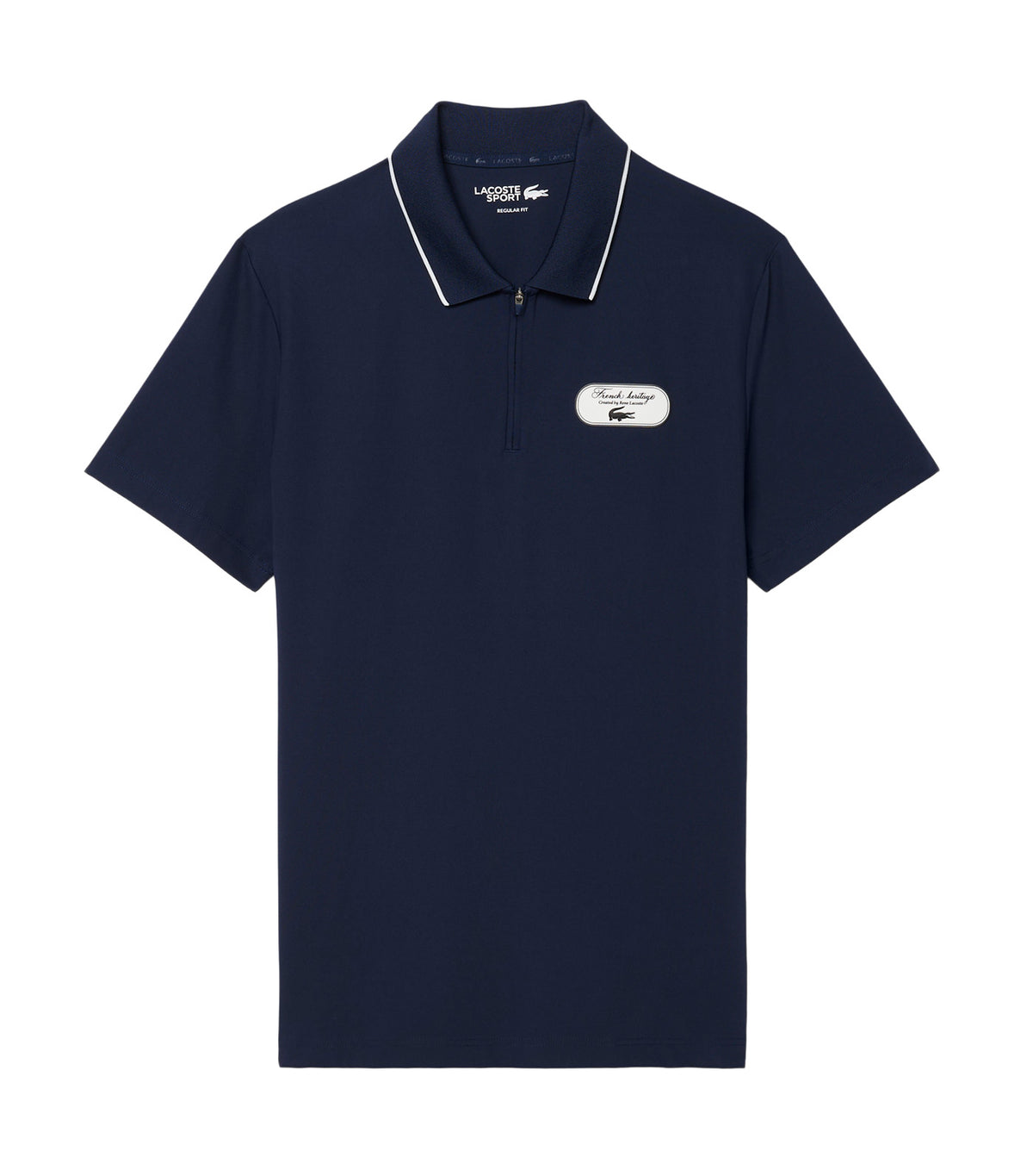 Ultra Dry Badge Accent Tennis Heritage Polo Shirt Navy Blue/Flour