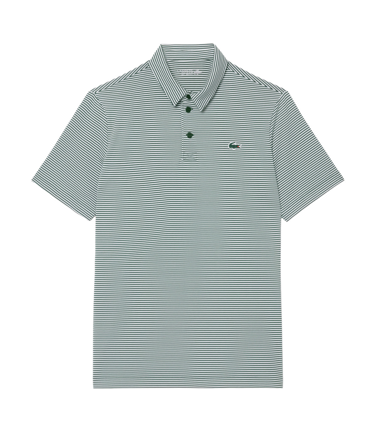 Ultra Dry Striped Golf Polo Shirt Green/White