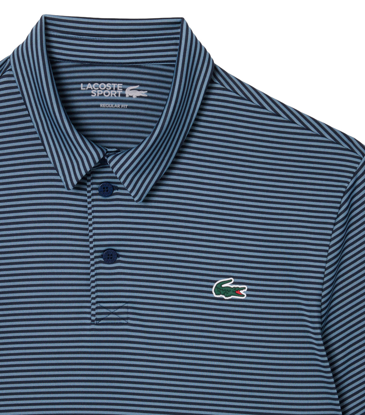 Ultra Dry Striped Golf Polo Shirt Navy Blue/Aral