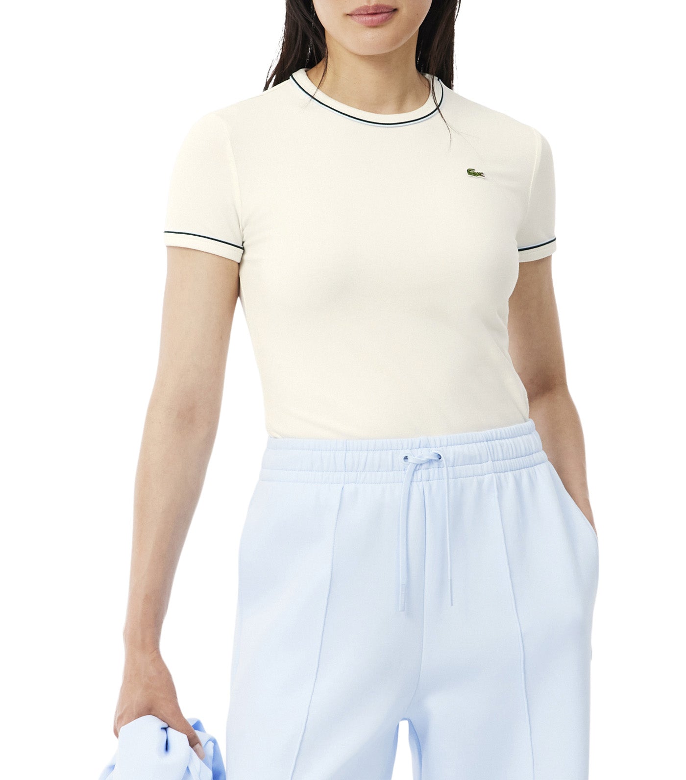 Contrast Trim Jersey T-Shirt Flour/Rill-Sinople