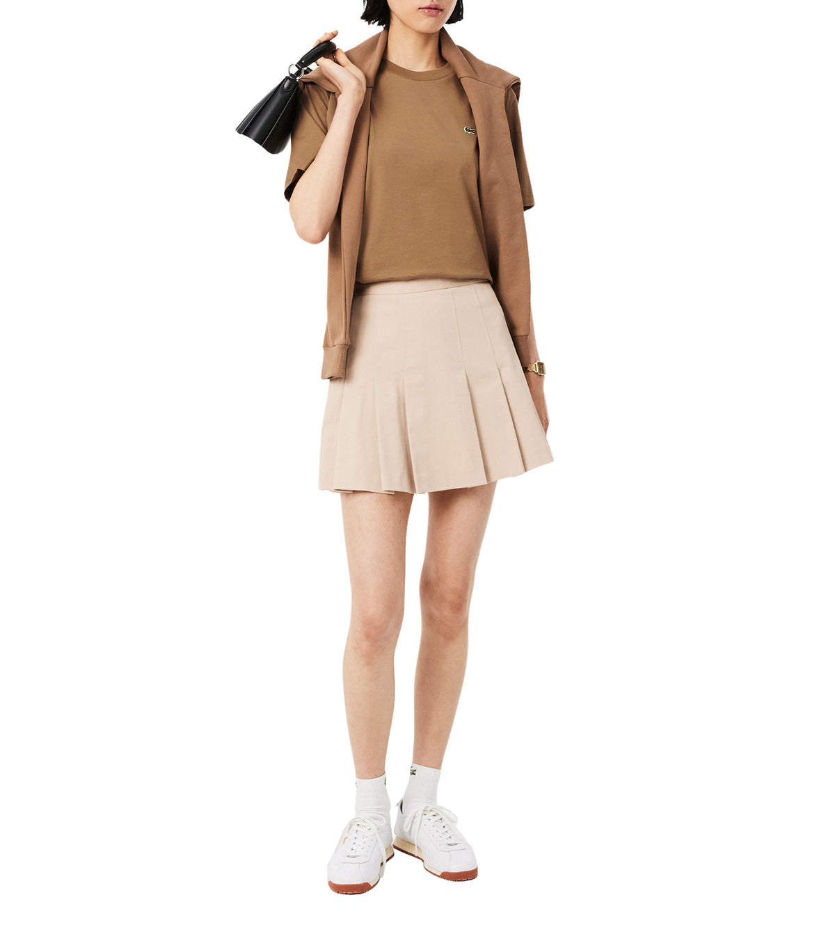 Lacoste Women Lightweight Cotton Pima Jersey T-Shirt Cookie