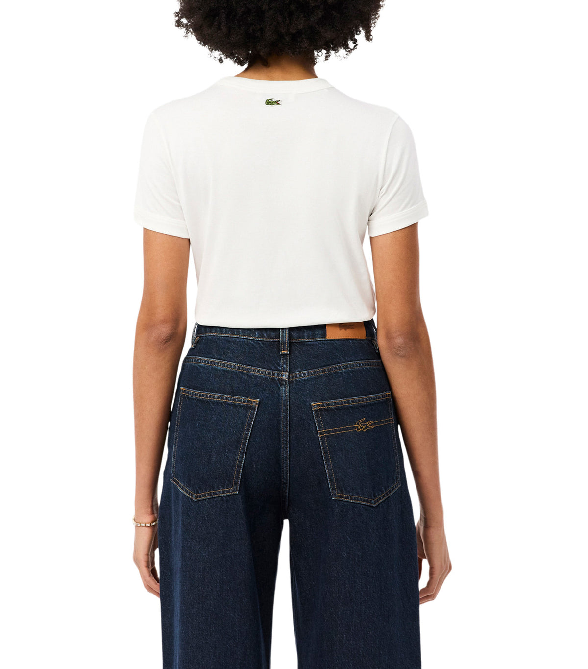 Embroidery Accent Jersey T-Shirt Flour